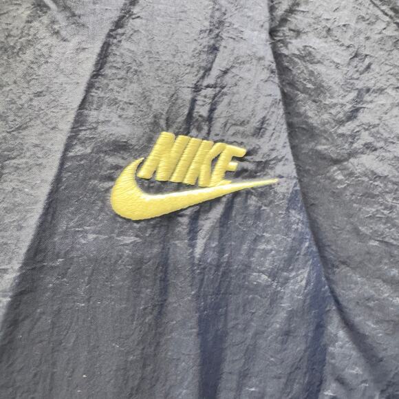 Nike Track Jacket Mens XL Blue Full Zip Windbreaker Nylon Hidden Hood + Pockets - Picture 4 of 10